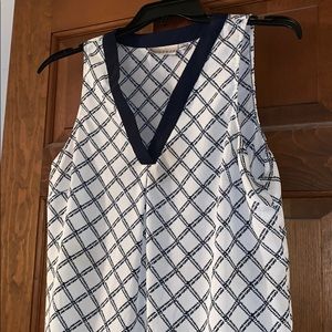 Kenar tank top large navy and white